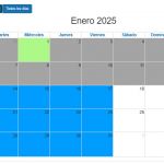 4 Seleccionar días de Lunes a Viernes - Calendario.