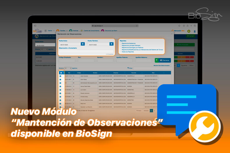 Mantención de Observaciones